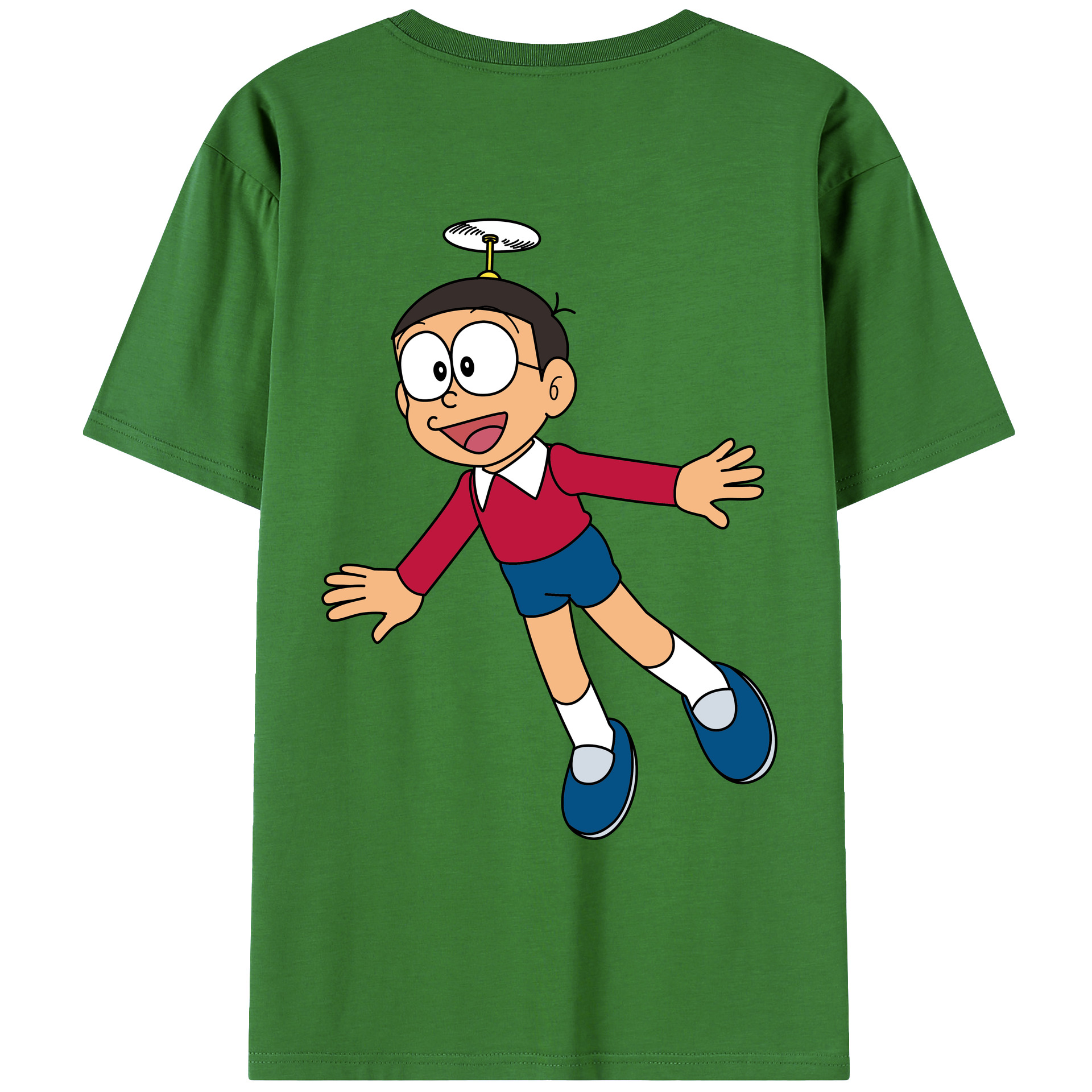 （画像用） ドラえもん 野比 のび太 Doraemon Nobita Nobi レディース半袖Tシャツ(バックプリント)